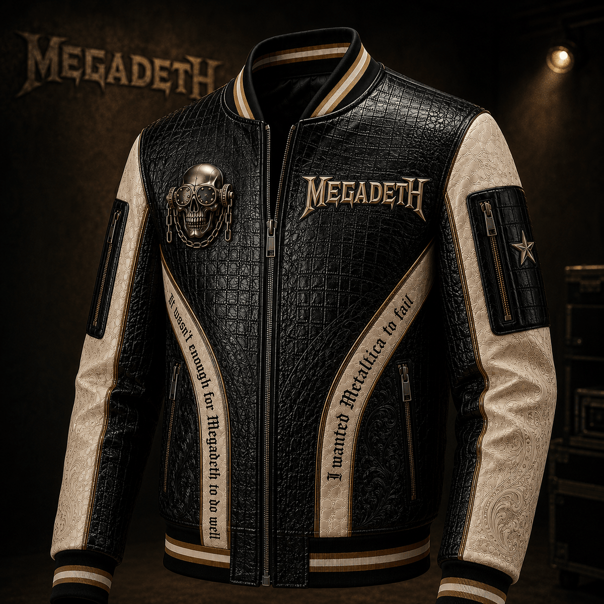 Premium MGD Leather Zipper Jacket PVNA