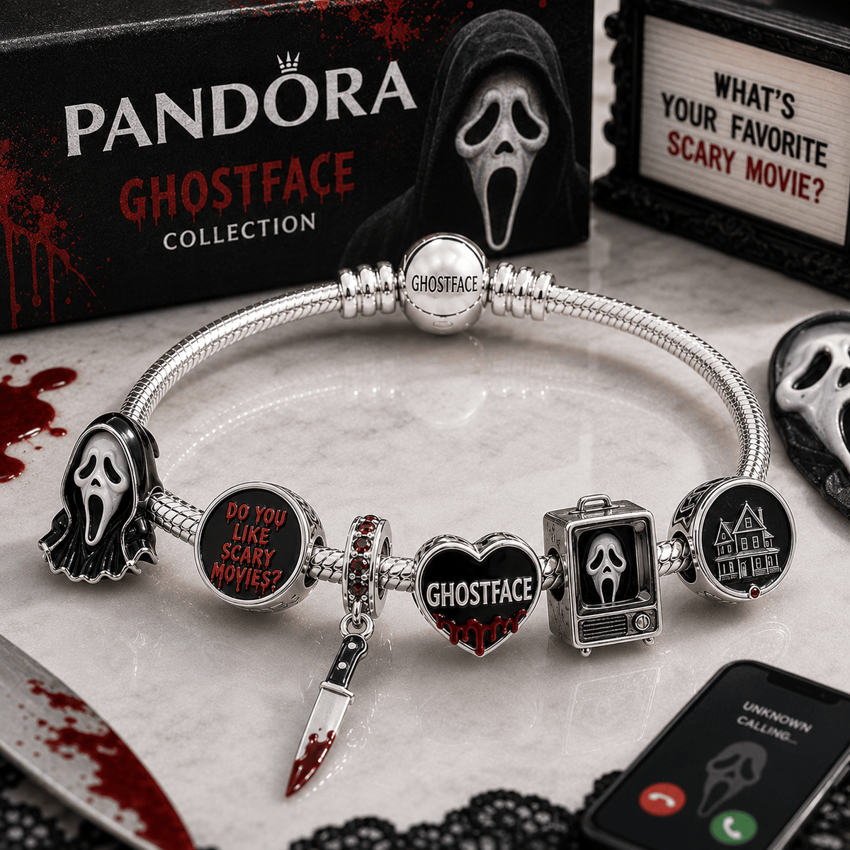 SCRE Silver Charm Bracelet Set BMD