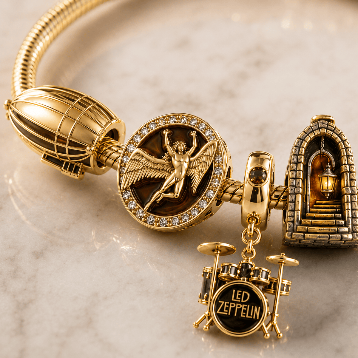 LZPL Gold Charm Bracelet Set BMD