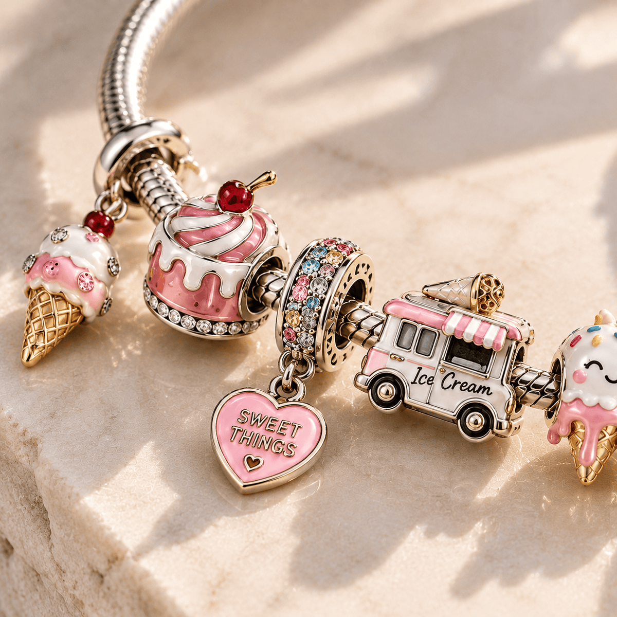 ICC Sliver Charm Bracelet Set PTT