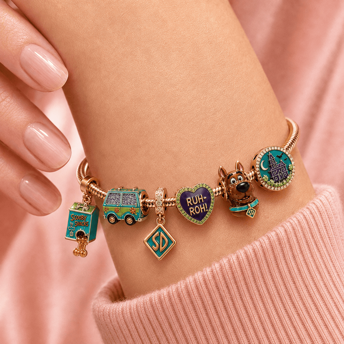 SCBD Rose Gold Charm Bracelet Set TMH