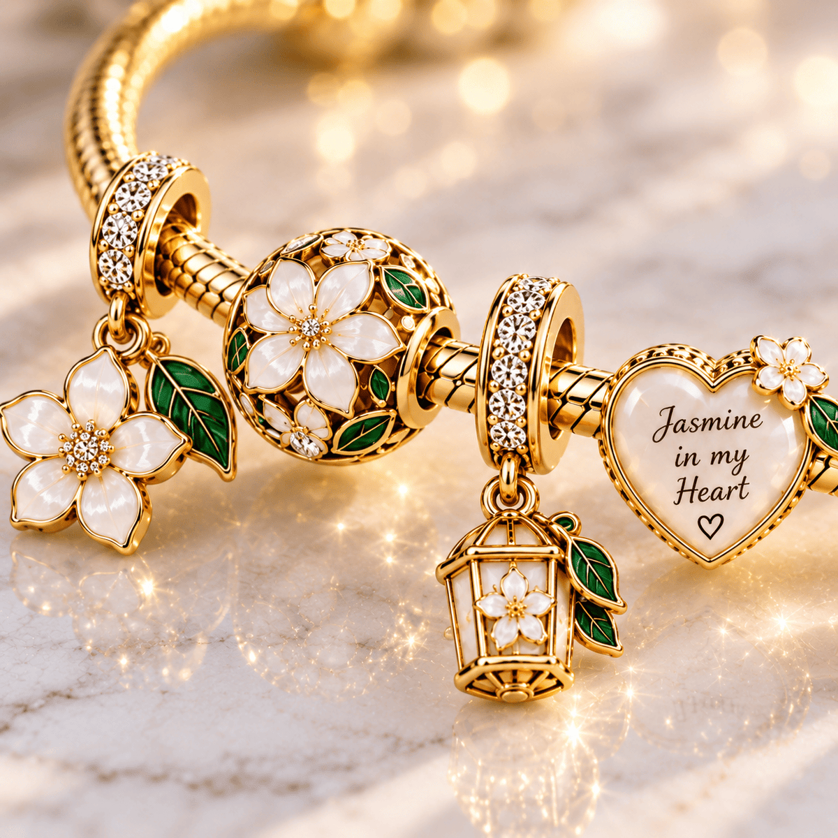 JMI Gold Charm Bracelet Set PTT