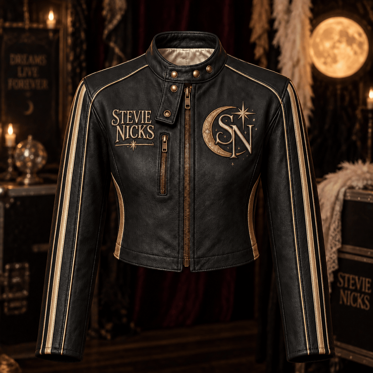 Premium STNK Cropped Leather Zipper Jacket TTMH