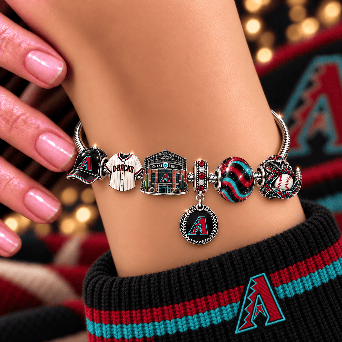 AZDB Silver Charm Bracelet Set NHVH
