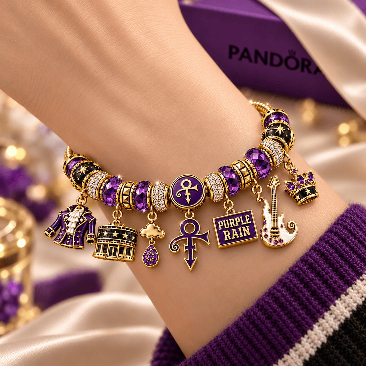 PRCE Gold Charm Bracelet Set NHVH