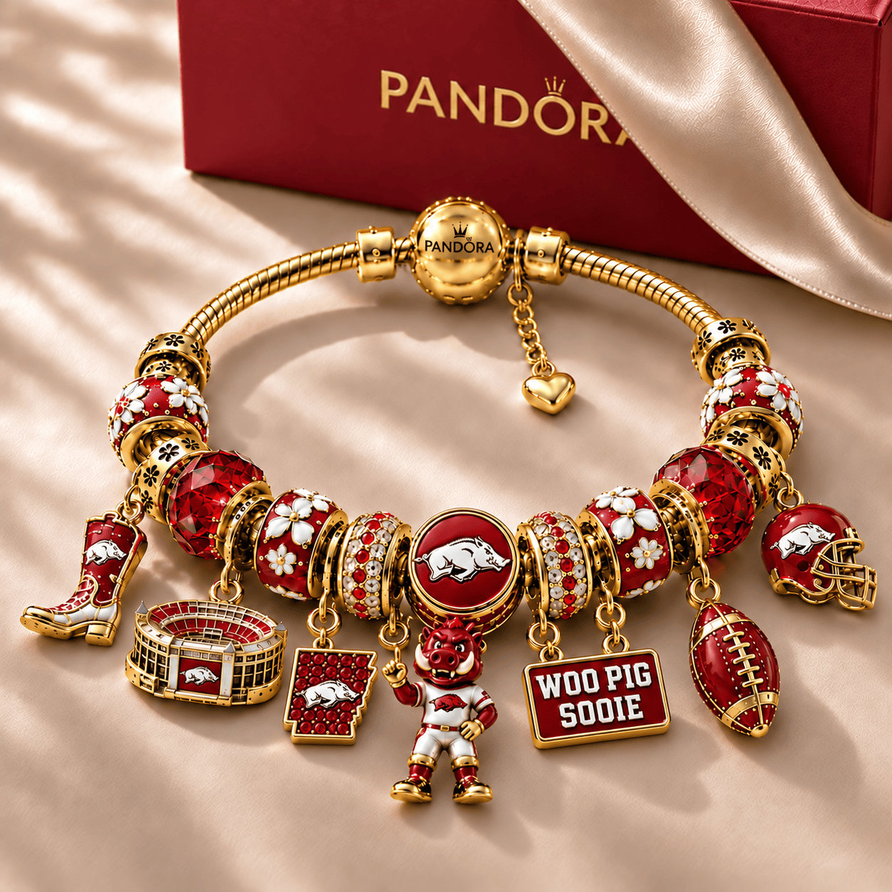 AKR Gold Charm Bracelet Set NHVH
