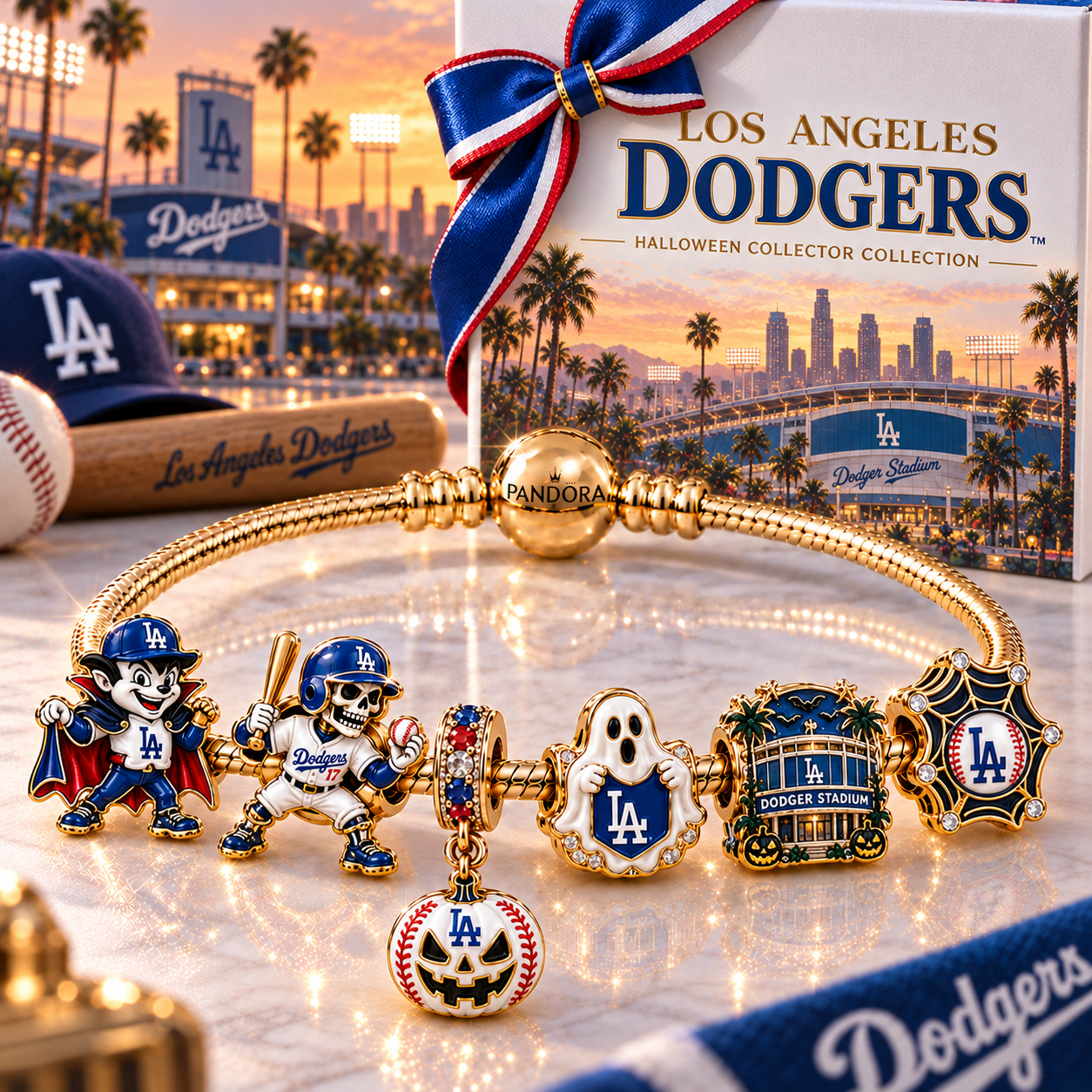 LAD Gold Charm Bracelet Set NHVH