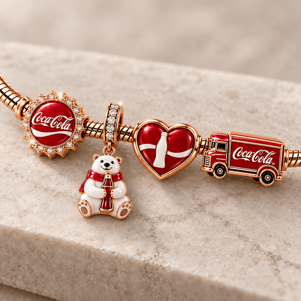CCCL Rose Gold Charm Bracelet Set TMH