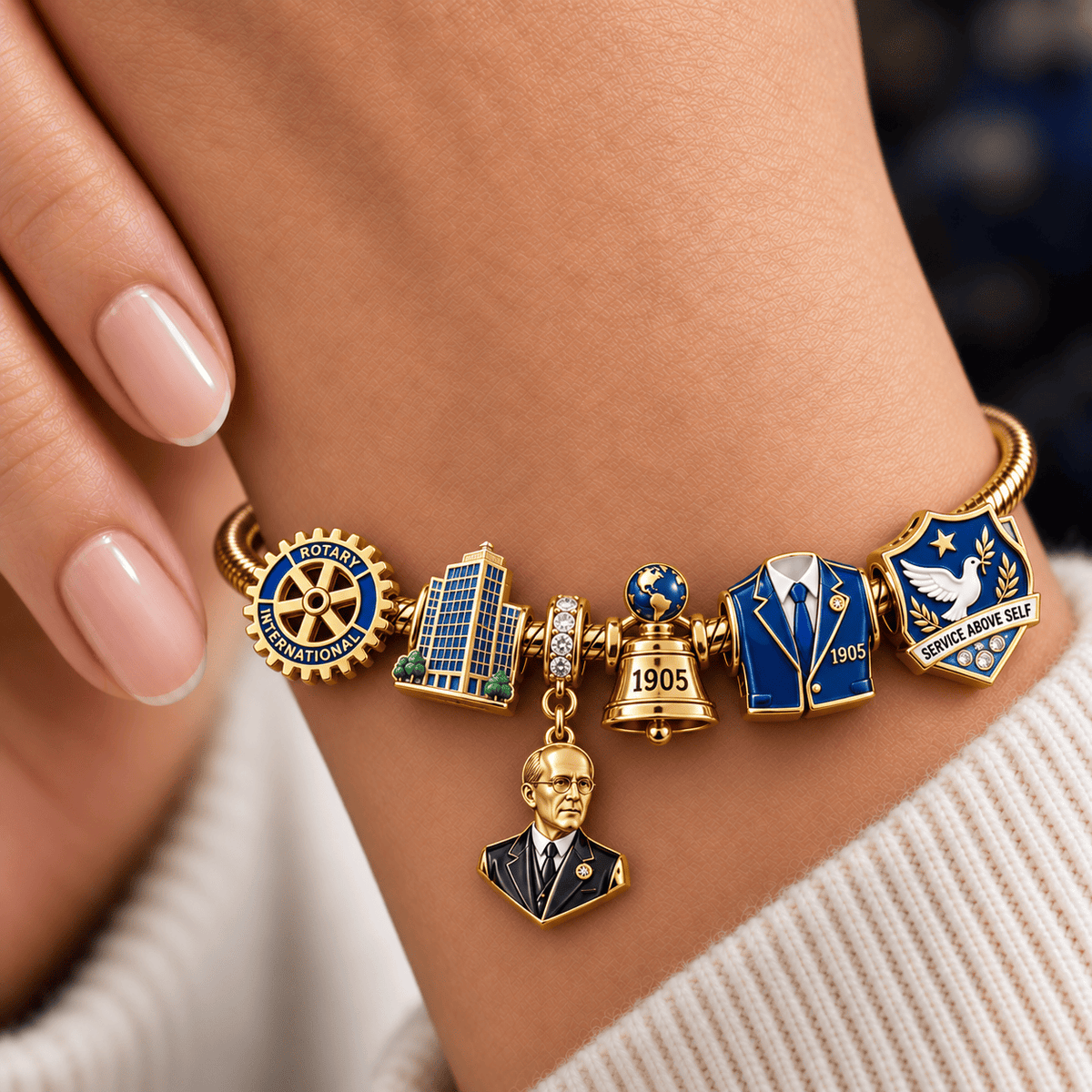 ROTI Silver Charm Bracelet Set NTVA