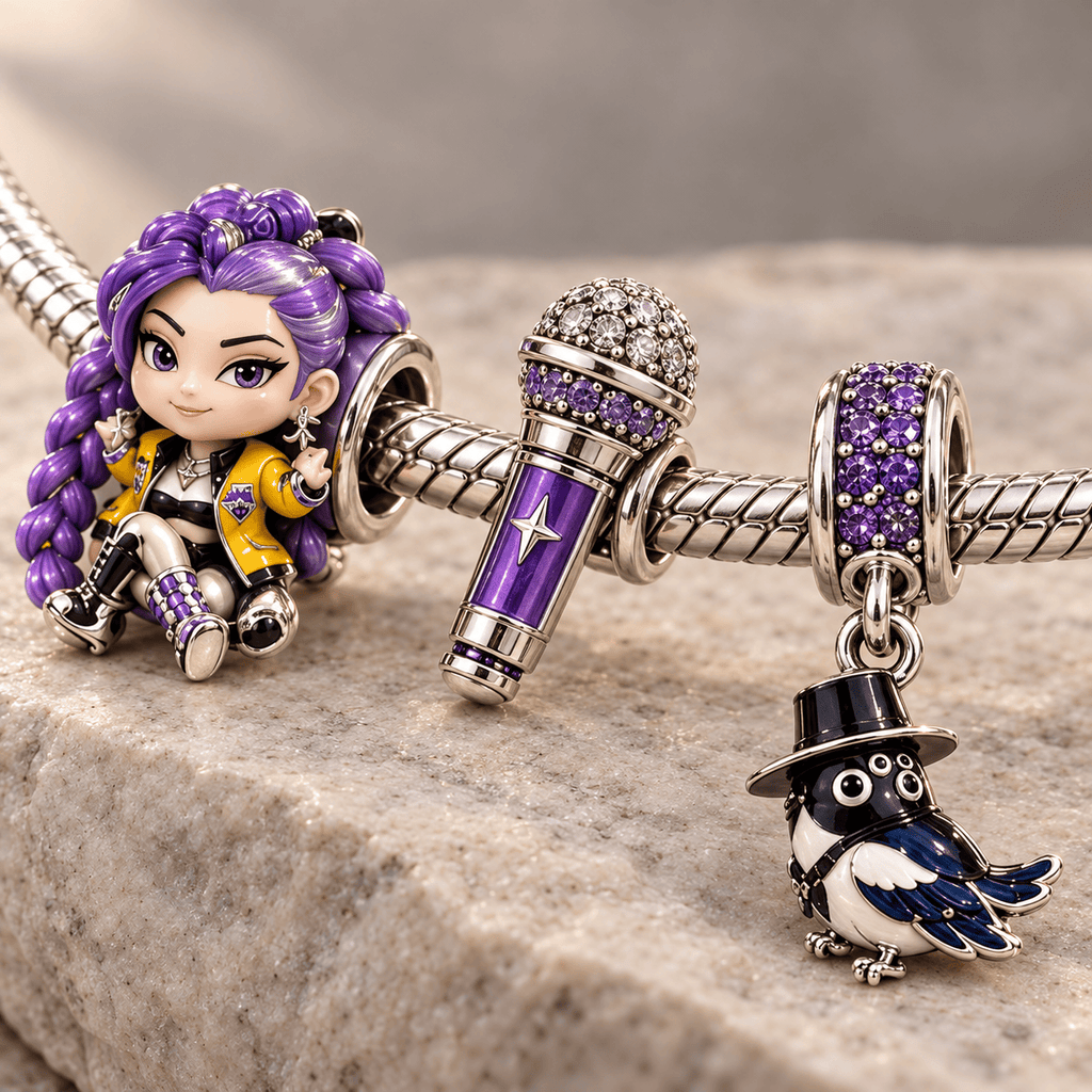 KDH Silver Charm Bracelet Set PTKL
