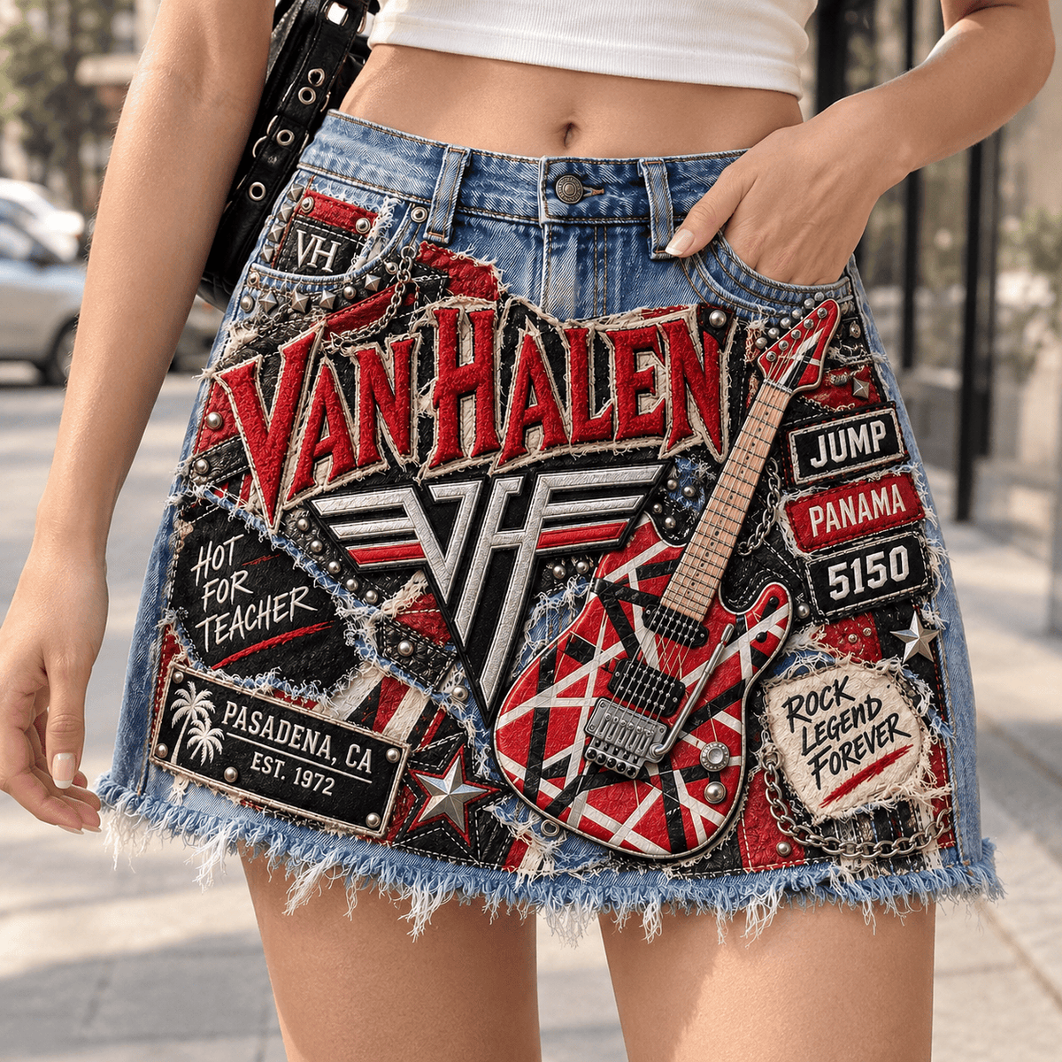 VHL Embellished Denim Skirt DNBN