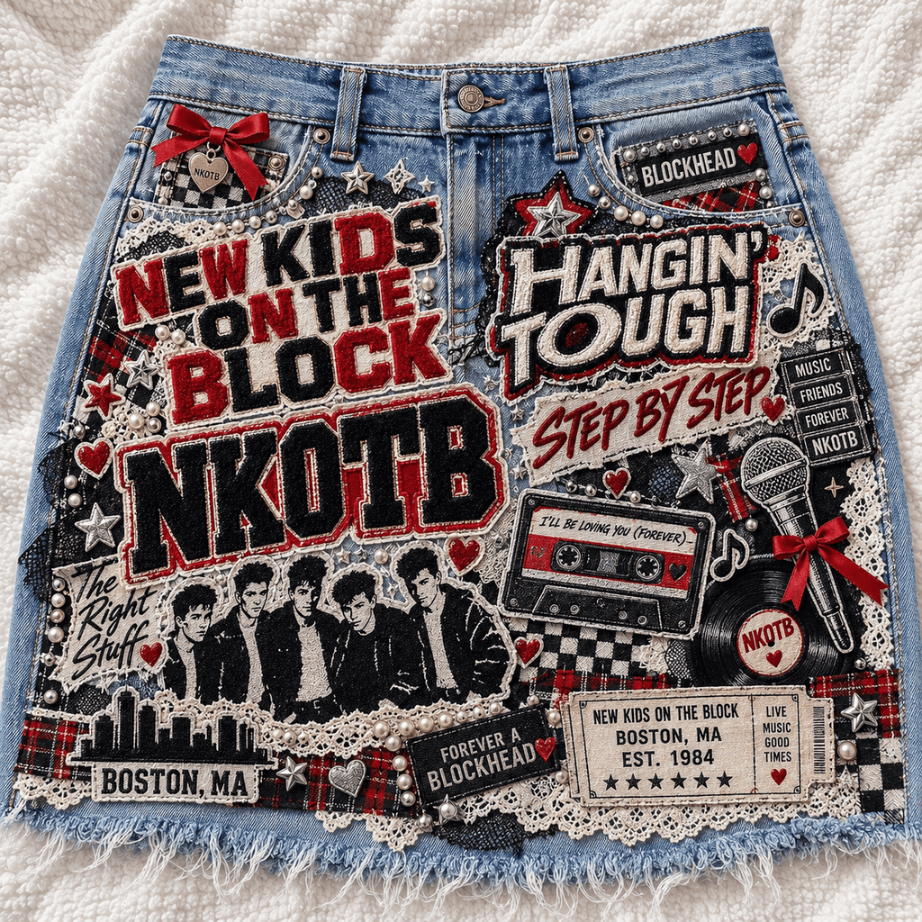 NKOTB Embellished Denim Skirt DNBN