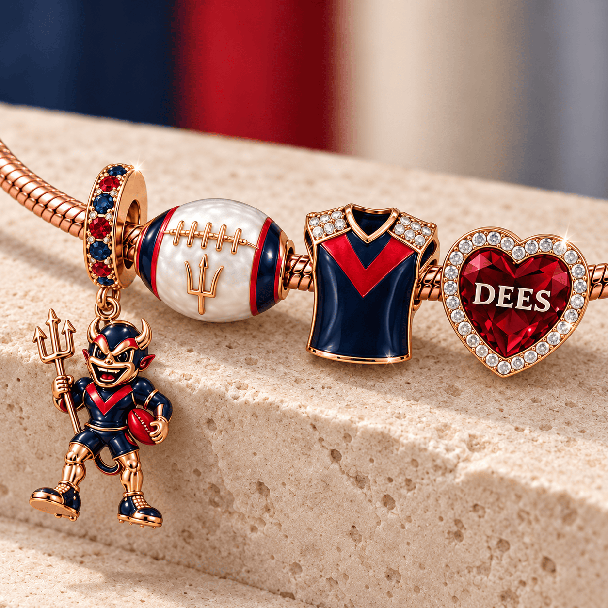 MBD Rose Gold Charm Bracelet Set TMH